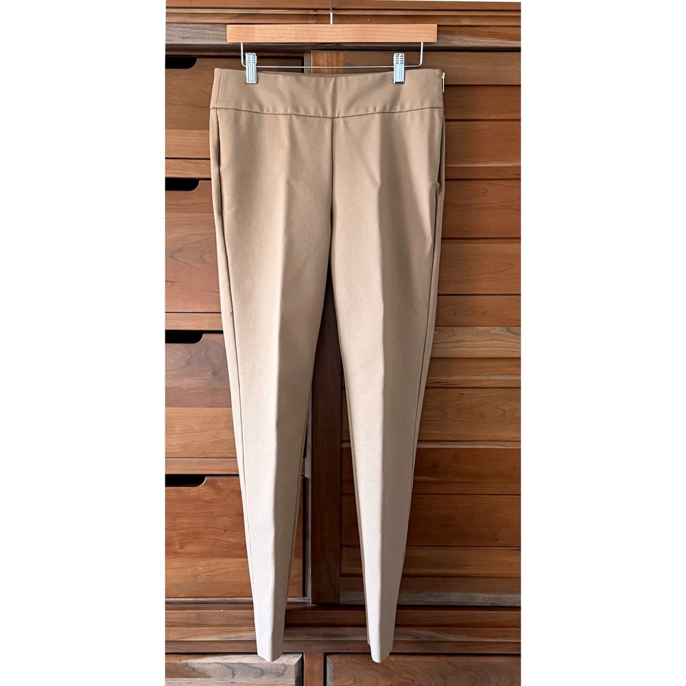 Chico's Size 0.5 (6) TALL So Slimming Side Zip Ava Ponte Ankle Pants Sandy Taupe